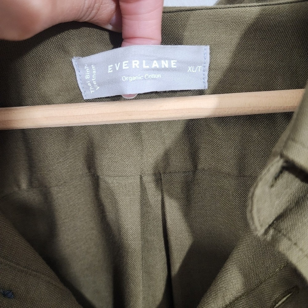 Everlane Men's Organic Cotton Button Down Shirt Olive Green XL Tall Long Sleeve - Picture 4 of 9